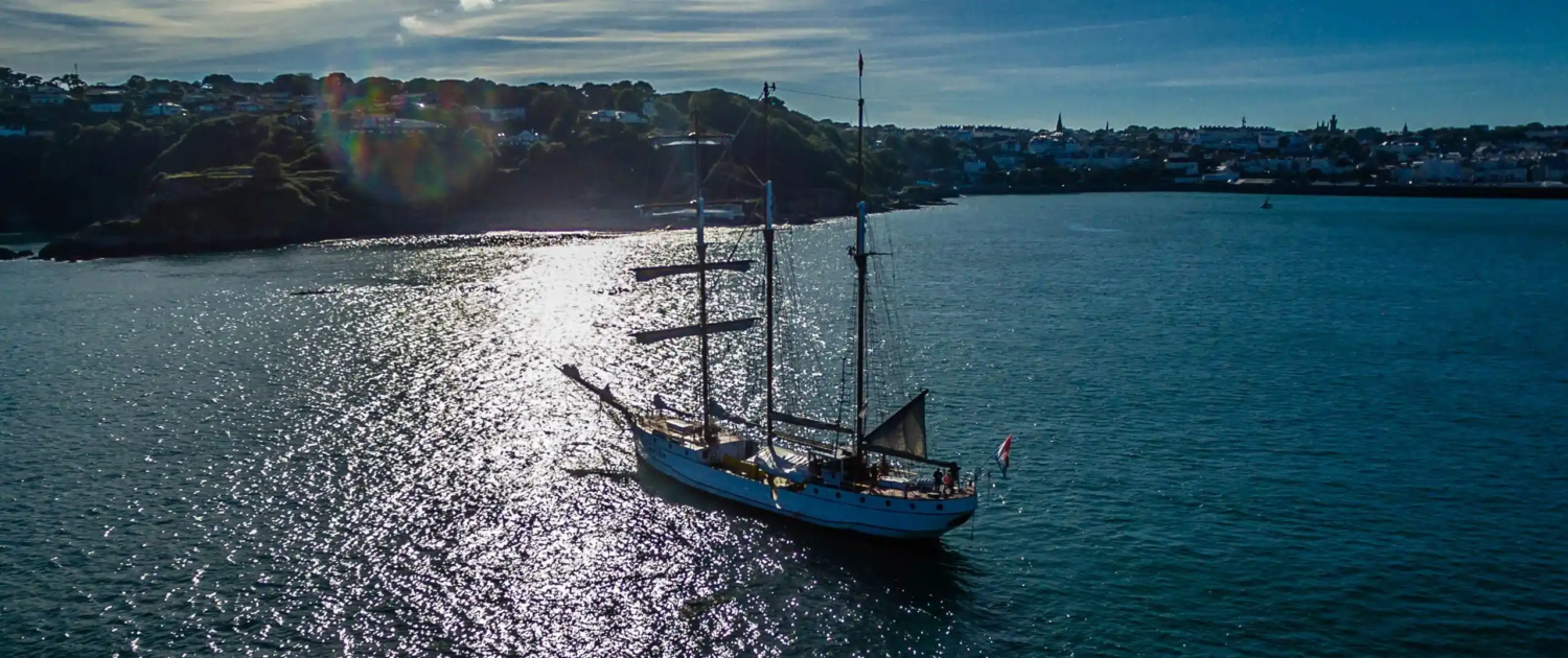 Certified tallship Loth Loriën off the French coast – classic sailing experience for sale